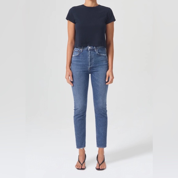 Agolde Denim - 2. NWT Agolde Riley High Rise Straight Crop Jeans in Silence